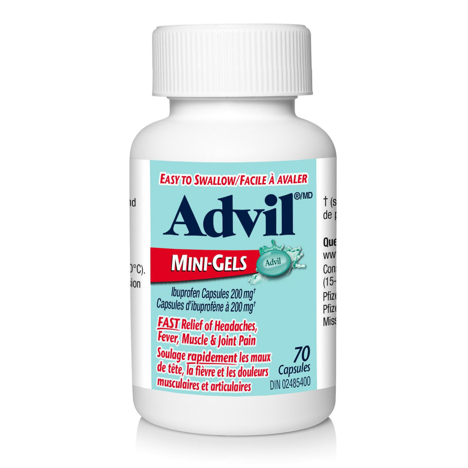 Advil Mini-Gels (70 Count), 200 mg ibuprofen, Temporary Pain Reliever / Fever Reducer