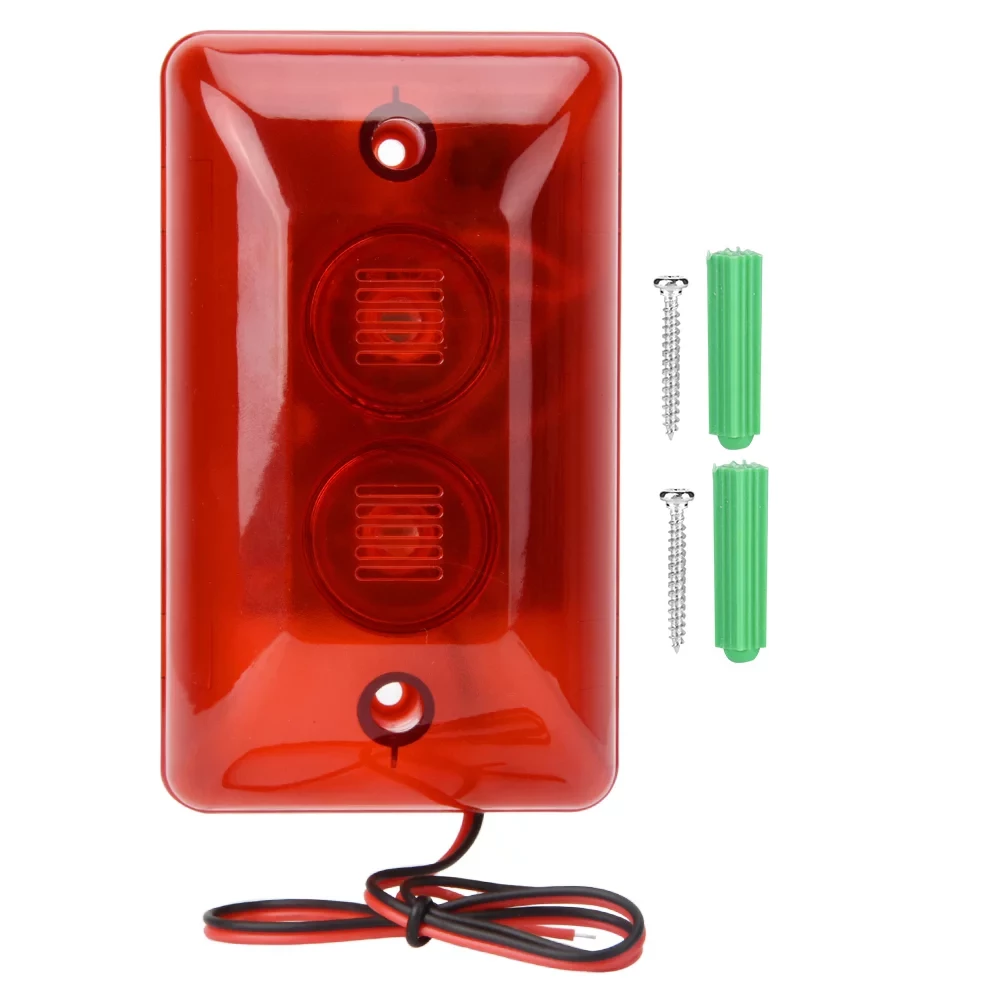 Sonew Sound Siren,12V Wired Alarm Strobe Siren Sound Siren Flashing Light Security Alarm System, Wired Alarm Strobe